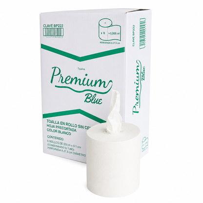 Papel Higiénico Sin Centro Premium Blue
