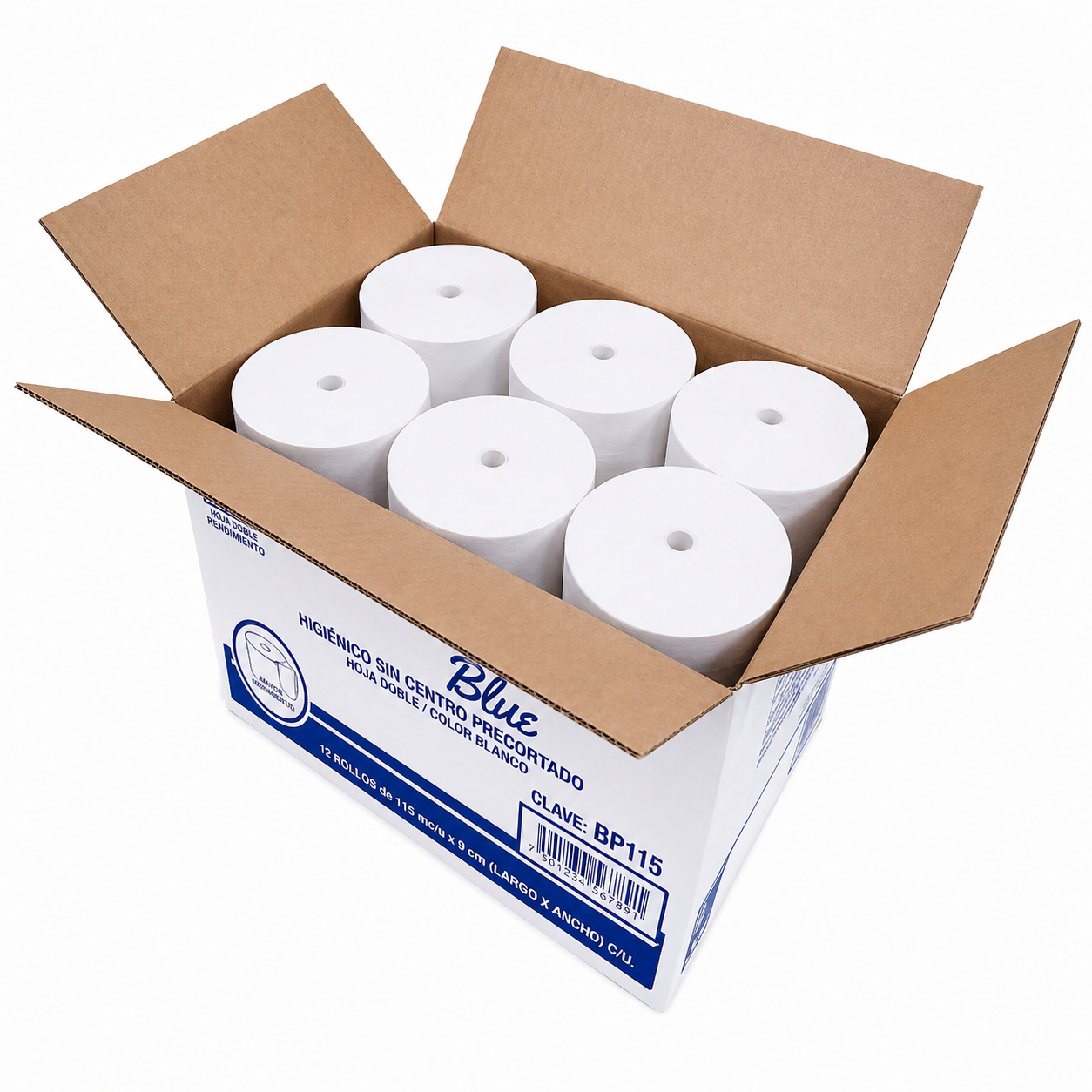 Papel Higienico Premium Blue Sin Centro Precortado