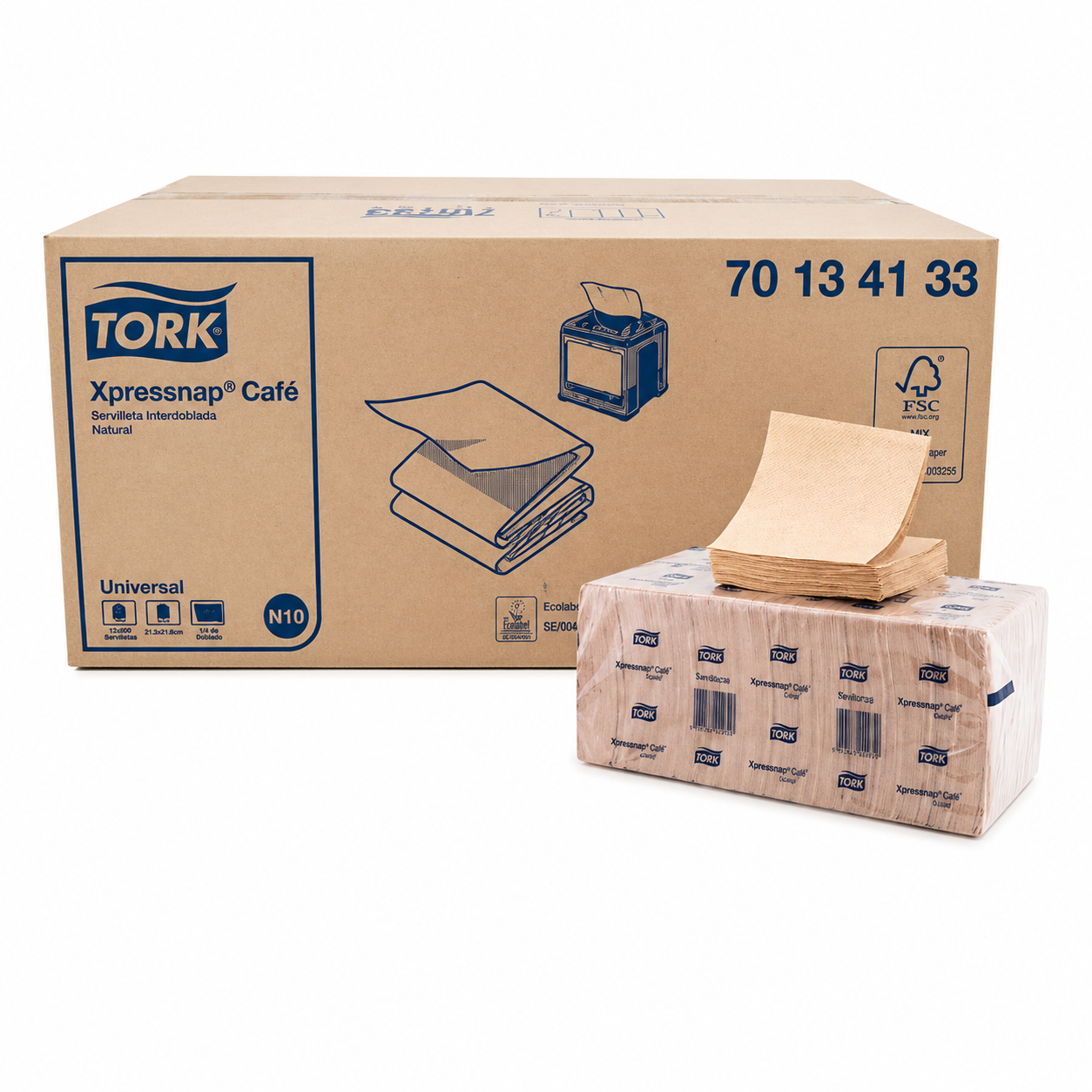 Servilleta Universal Tork Xpressnap Café Kraft