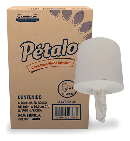 Toalla en Rollo Petalo Fluido Centrico c/6 rollos de 180mts